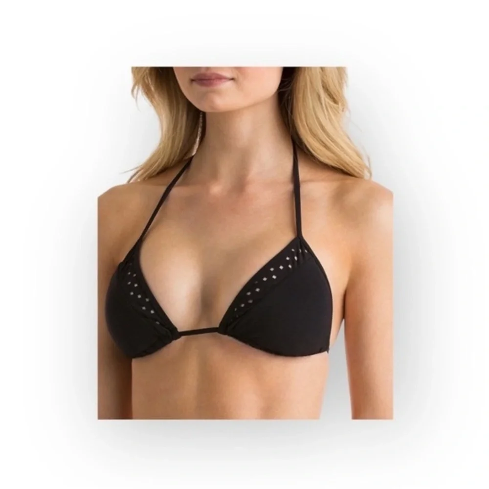 Vineyard Vines 𒀯 Laser Cut Triangle Slider String Bikini Top 𒀯 Black 𒀯 Large